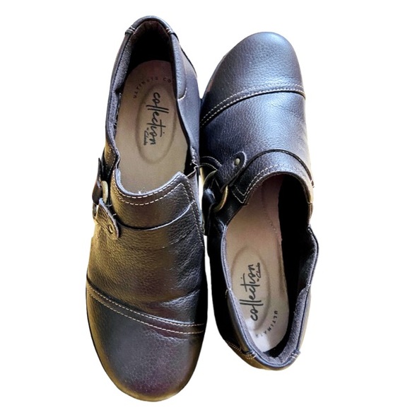 CLARKS Cheyn Fame Leather Slip On Women’s Size 8 - Picture 2 of 9